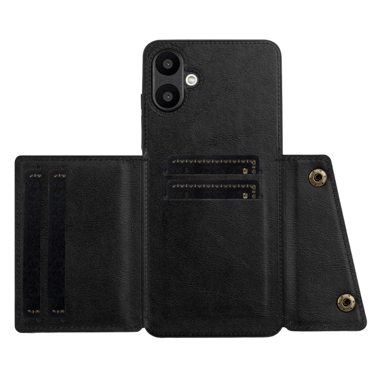 Custodia magnetica per telefono con doppia fibbia e slot per carte, For Samsung Galaxy A06 4G