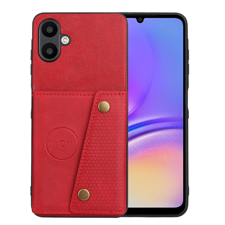 Custodia magnetica per telefono con doppia fibbia e slot per carte, For Samsung Galaxy A06 4G
