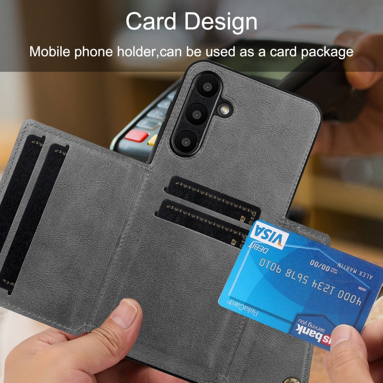 Custodia magnetica per telefono con doppia fibbia e slot per carte, For Samsung Galaxy A17 / A26 5G, For Samsung Galaxy A56 5G, For Samsung Galaxy A36 5G, For Samsung Galaxy A16 5G