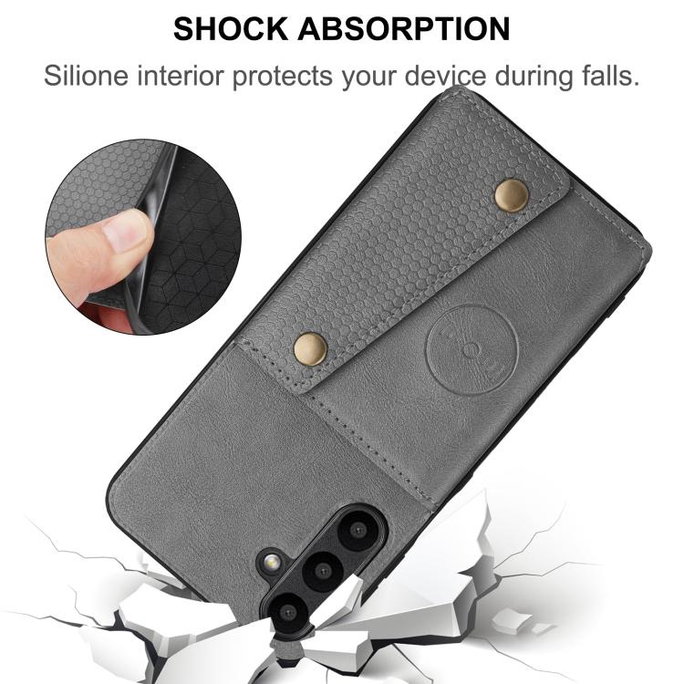 Custodia magnetica per telefono con doppia fibbia e slot per carte, For Samsung Galaxy A57 5G, For Samsung Galaxy A37 5G, For Galaxy A27 5G, For Galaxy A07 5G Global
