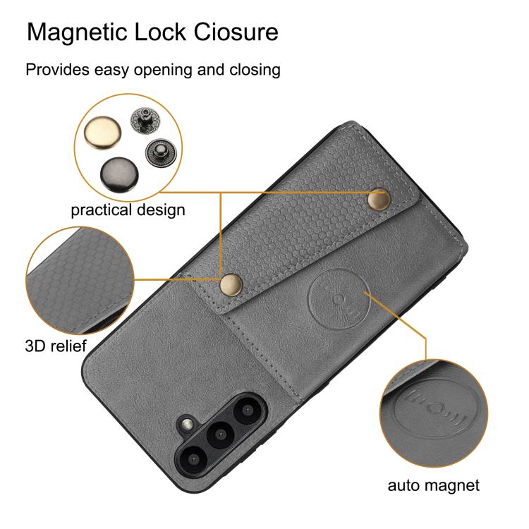 Custodia magnetica per telefono con doppia fibbia e slot per carte, For Samsung Galaxy A57 5G, For Samsung Galaxy A37 5G, For Galaxy A27 5G, For Galaxy A07 5G Global