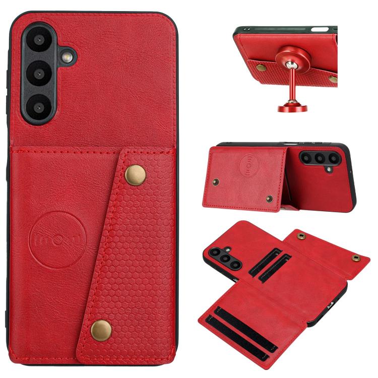 Custodia magnetica per telefono con doppia fibbia e slot per carte, For Samsung Galaxy A57 5G, For Samsung Galaxy A37 5G, For Galaxy A27 5G, For Galaxy A07 5G Global