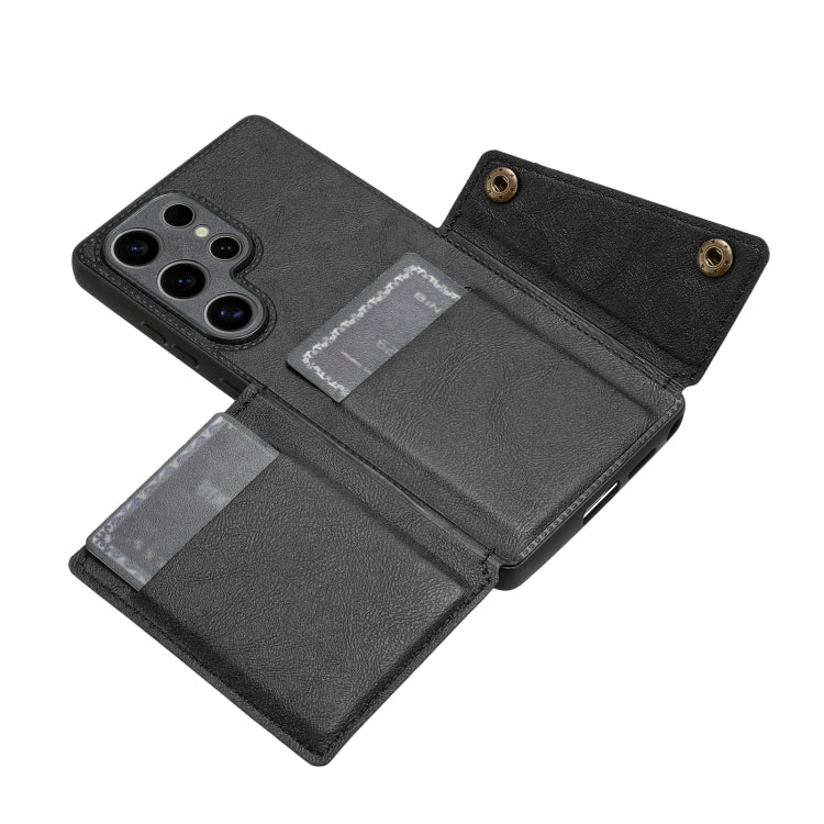 Custodia magnetica per telefono con doppia fibbia e slot per carte, For Samsung Galaxy S25 Ultra 5G, For Samsung Galaxy S24 FE 5G