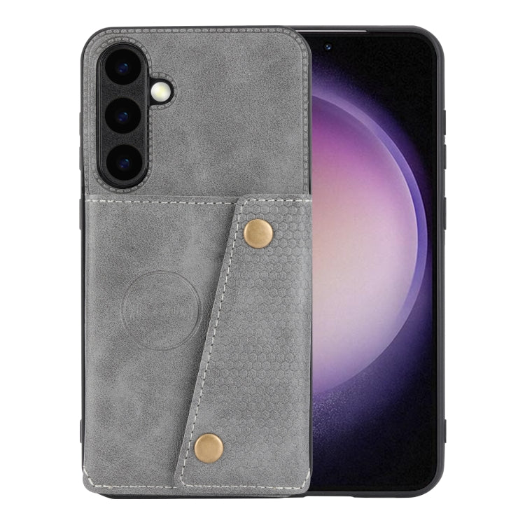 Custodia magnetica per telefono con doppia fibbia e slot per carte, For Samsung Galaxy S25 FE 5G, For Samsung Galaxy S25 Edge 5G, For Samsung Galaxy S25 5G, For Samsung Galaxy S25+ 5G