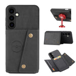 Custodia magnetica per telefono con doppia fibbia e slot per carte, For Samsung Galaxy S25 FE 5G, For Samsung Galaxy S25 Edge 5G, For Samsung Galaxy S25 5G, For Samsung Galaxy S25+ 5G