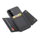 Custodia magnetica per telefono con doppia fibbia e slot per carte, For Samsung Galaxy S25 FE 5G, For Samsung Galaxy S25 Edge 5G, For Samsung Galaxy S25 5G, For Samsung Galaxy S25+ 5G