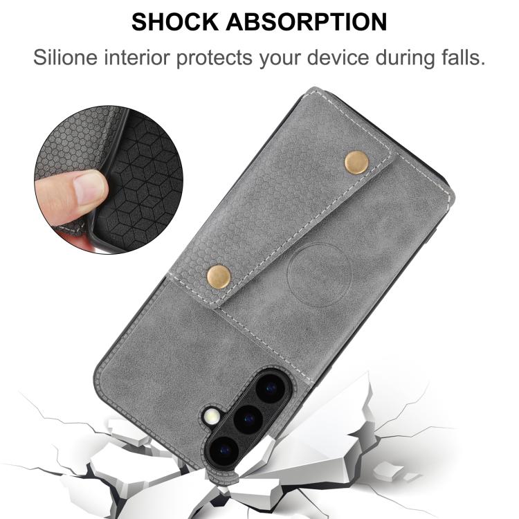Custodia magnetica per telefono con doppia fibbia e slot per carte, For Samsung Galaxy S25 FE 5G, For Samsung Galaxy S25 Edge 5G, For Samsung Galaxy S25 5G, For Samsung Galaxy S25+ 5G