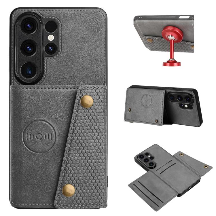 Custodia magnetica per telefono con doppia fibbia e slot per carte, For Galaxy S26 FE 5G, For Samsung Galaxy S26+ 5G, For Samsung Galaxy S26 Ultra 5G, For Samsung Galaxy S26 5G