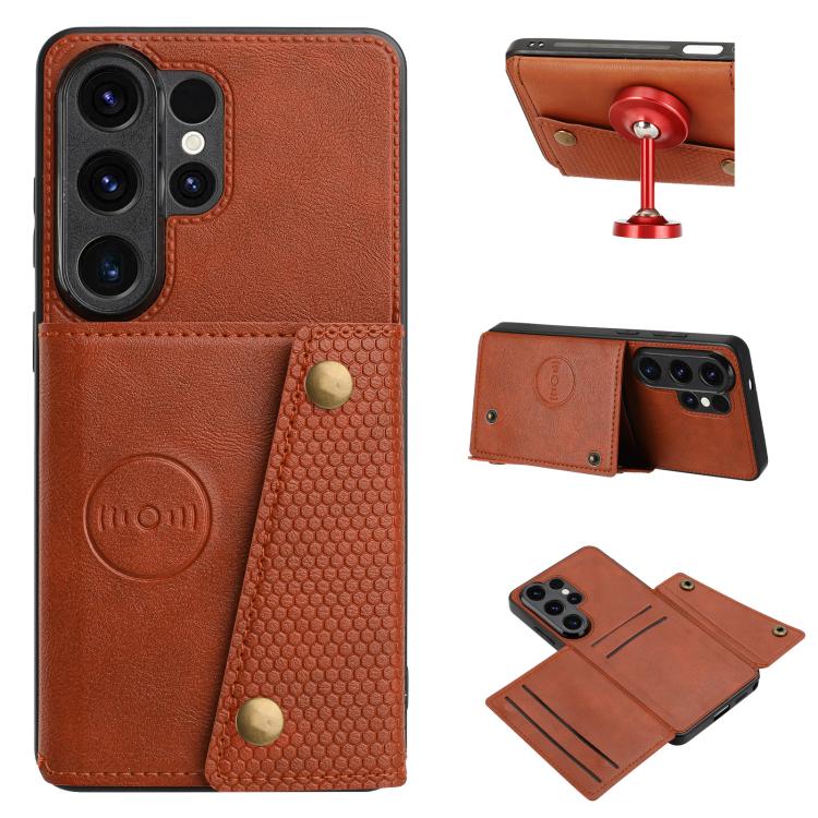 Custodia magnetica per telefono con doppia fibbia e slot per carte, For Galaxy S26 FE 5G, For Samsung Galaxy S26+ 5G, For Samsung Galaxy S26 Ultra 5G, For Samsung Galaxy S26 5G