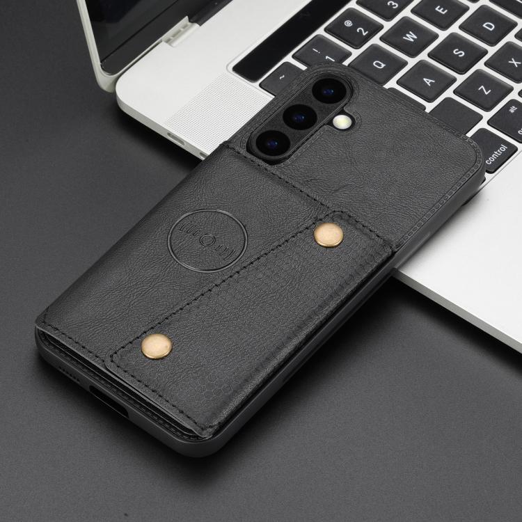 Custodia magnetica per telefono con doppia fibbia e slot per carte, For Galaxy S26 FE 5G, For Samsung Galaxy S26+ 5G, For Samsung Galaxy S26 Ultra 5G, For Samsung Galaxy S26 5G