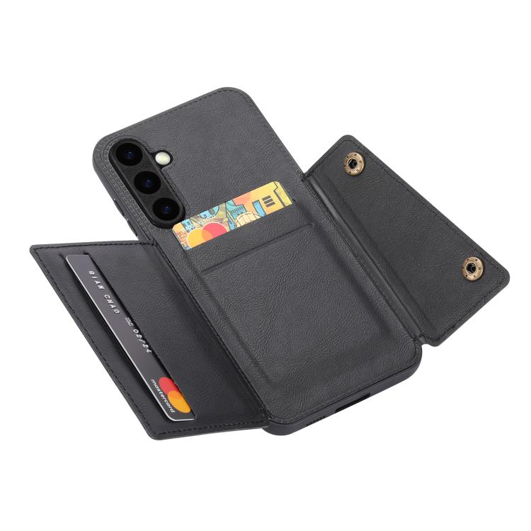 Custodia magnetica per telefono con doppia fibbia e slot per carte, For Galaxy S26 FE 5G, For Samsung Galaxy S26+ 5G, For Samsung Galaxy S26 Ultra 5G, For Samsung Galaxy S26 5G