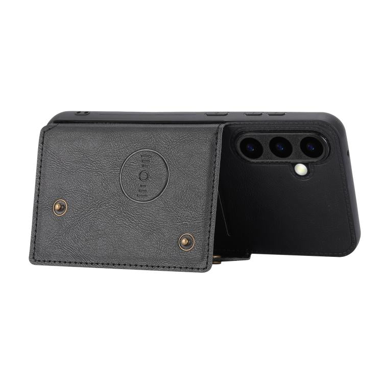Custodia magnetica per telefono con doppia fibbia e slot per carte, For Galaxy S26 FE 5G, For Samsung Galaxy S26+ 5G, For Samsung Galaxy S26 Ultra 5G, For Samsung Galaxy S26 5G