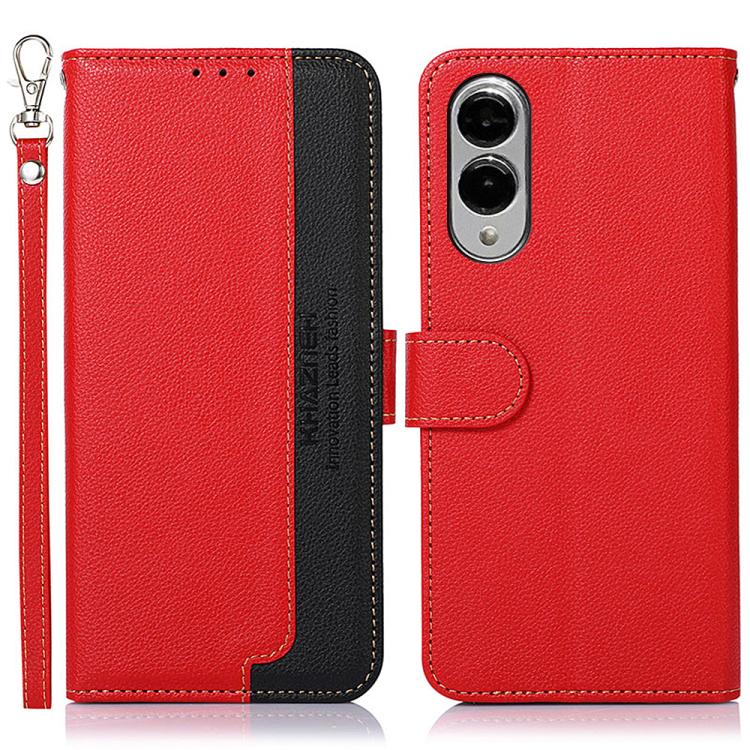 Custodia per telefono RFID in pelle con texture Litchi KHAZNEH, For Samsung Galaxy S25 Edge 5G, For Samsung Galaxy S25 Ultra