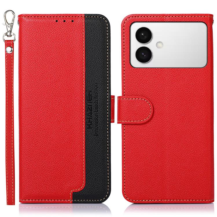 Custodia per telefono RFID in pelle con texture Litchi KHAZNEH, For Galaxy S26 FE 5G, For Samsung Galaxy S26+ 5G, For Samsung Galaxy S26 Edge 5G, For Samsung Galaxy S26 Ultra 5G, For Samsung Galaxy S26 5G, For Samsung Galaxy S25 FE 5G