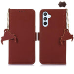 Custodia per telefono in vera pelle magnetica RFID, For Galaxy S26 FE 5G, For Samsung Galaxy S26+ 5G, For Samsung Galaxy S26 5G, For Samsung Galaxy S25 Ultra