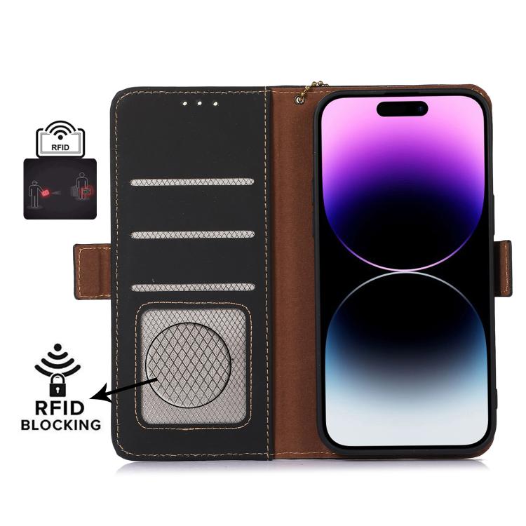 Custodia per telefono in vera pelle magnetica RFID, For Galaxy S26 FE 5G, For Samsung Galaxy S26+ 5G, For Samsung Galaxy S26 5G, For Samsung Galaxy S25 Ultra