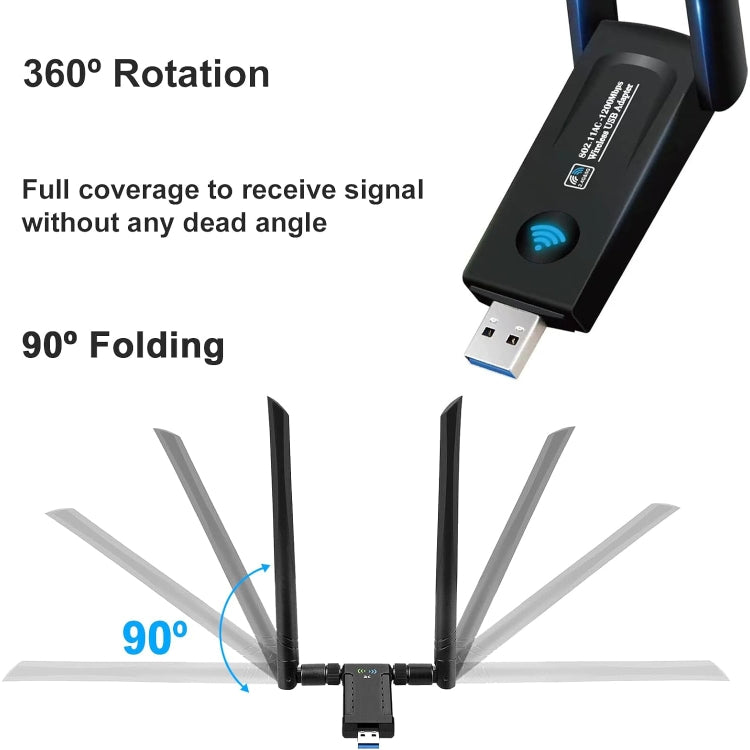 RE-1202 Scheda di rete wireless dual band 1200Mbps WiFi USB3.0 Adattatore trasmettitore ricevitore