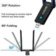 RE-1202 Scheda di rete wireless dual band 1200Mbps WiFi USB3.0 Adattatore trasmettitore ricevitore