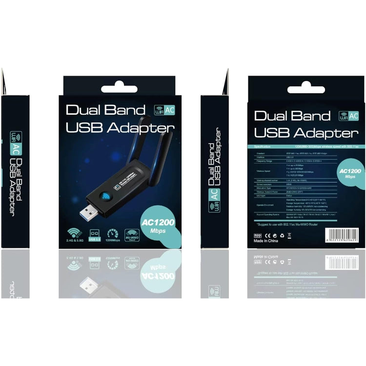 RE-1202 Scheda di rete wireless dual band 1200Mbps WiFi USB3.0 Adattatore trasmettitore ricevitore