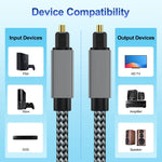 Cavo audio ottico digitale Toslink maschio-maschio OD5.0mm, 1m, 1.8m, 3m, 5m