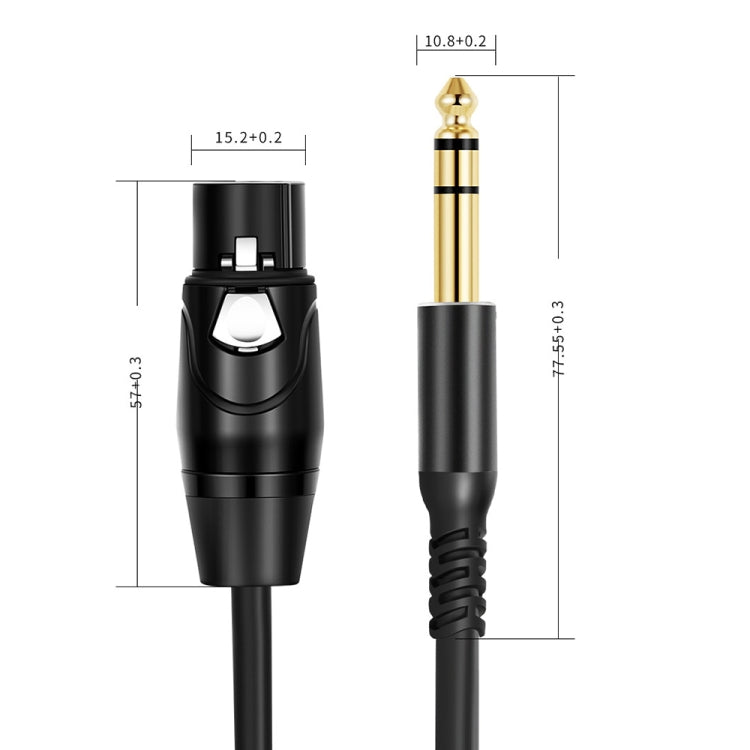 Cavo audio per microfono a doppio canale femmina Canon da 6,35 mm a XRL, 1m, 2m, 3m, 5m, 10m