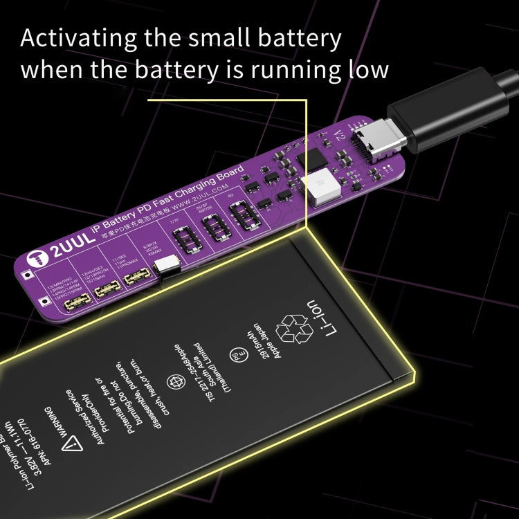 2UUL BT01 PD Fast Charging No-Disassembly Battery Activation Board for iPhone 6-15 Pro Max, BT01