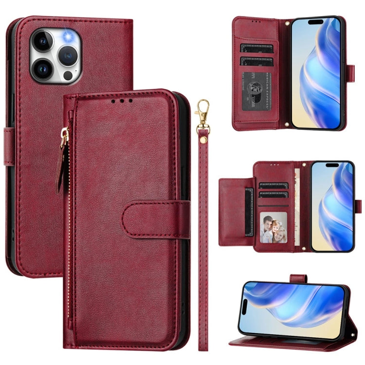 Portafoglio con cerniera e slot multi-carta Custodia per telefono in pelle, For iPhone 14 Pro Max, For iPhone SE 2022 / 2020 / 8 / 7, For iPhone 13 Pro Max, For iPhone 13 Pro