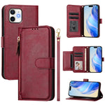 Portafoglio con cerniera e slot multi-carta Custodia per telefono in pelle, For iPhone 13 mini, For iPhone 12 / 12 Pro, For iPhone 12 Pro Max, For iPhone 12 mini