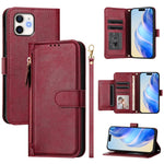 Portafoglio con cerniera e slot multi-carta Custodia per telefono in pelle, For iPhone 13 mini, For iPhone 12 / 12 Pro, For iPhone 12 Pro Max, For iPhone 12 mini