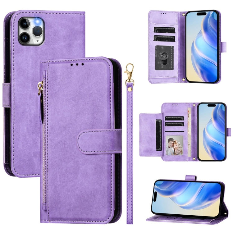 Portafoglio con cerniera e slot multi-carta Custodia per telefono in pelle, For iPhone 11 Pro Max, For iPhone 11, For iPhone 11 Pro, For iPhone X / XS