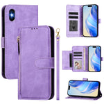 Portafoglio con cerniera e slot multi-carta Custodia per telefono in pelle, For iPhone 11 Pro Max, For iPhone 11, For iPhone 11 Pro, For iPhone X / XS
