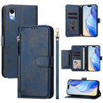 Portafoglio con cerniera e slot multi-carta Custodia per telefono in pelle, For iPhone XR, For iPhone XS Max, For iPhone 8 Plus / 7 Plus
