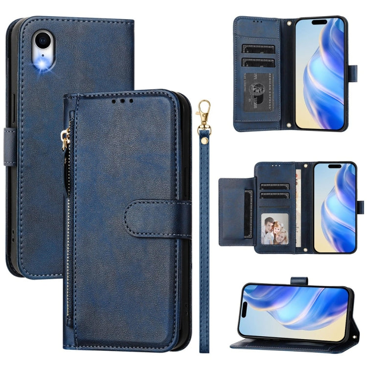 Portafoglio con cerniera e slot multi-carta Custodia per telefono in pelle, For iPhone XR, For iPhone XS Max, For iPhone 8 Plus / 7 Plus