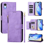 Portafoglio con cerniera e slot multi-carta Custodia per telefono in pelle, For iPhone XR, For iPhone XS Max, For iPhone 8 Plus / 7 Plus