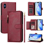 Portafoglio con cerniera e slot multi-carta Custodia per telefono in pelle, For iPhone XR, For iPhone XS Max, For iPhone 8 Plus / 7 Plus