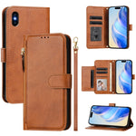 Portafoglio con cerniera e slot multi-carta Custodia per telefono in pelle, For iPhone XR, For iPhone XS Max, For iPhone 8 Plus / 7 Plus