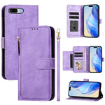 Portafoglio con cerniera e slot multi-carta Custodia per telefono in pelle, For iPhone XR, For iPhone XS Max, For iPhone 8 Plus / 7 Plus