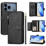 Portafoglio con cerniera e slot multi-carta Custodia per telefono in pelle, For iPhone 17e / 16e, For iPhone 17 Pro Max, For iPhone 17 Pro, For iPhone 17
