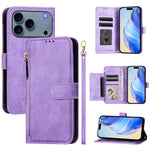 Portafoglio con cerniera e slot multi-carta Custodia per telefono in pelle, For iPhone 17e / 16e, For iPhone 17 Pro Max, For iPhone 17 Pro, For iPhone 17