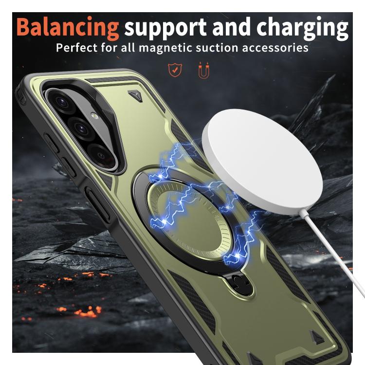 Custodia TPU ibrida con supporto MagSafe per Samsung Galaxy S25 F