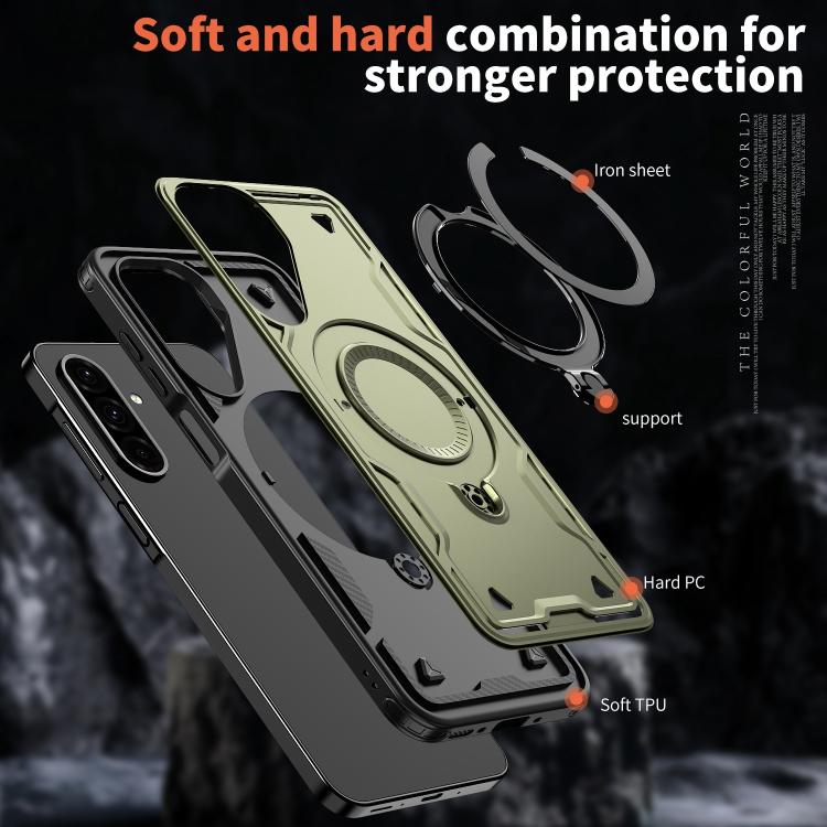 Custodia TPU ibrida con supporto MagSafe per Samsung Galaxy S25 F