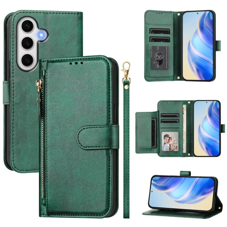 Custodia portafoglio in pelle con cerniera per Galaxy S25 Ultra 5