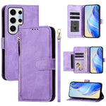 Custodia portafoglio in pelle con cerniera per Galaxy S25 Ultra 5