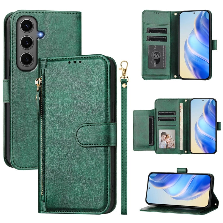 Custodia portafoglio in pelle con cerniera per Galaxy S25 Ultra 5