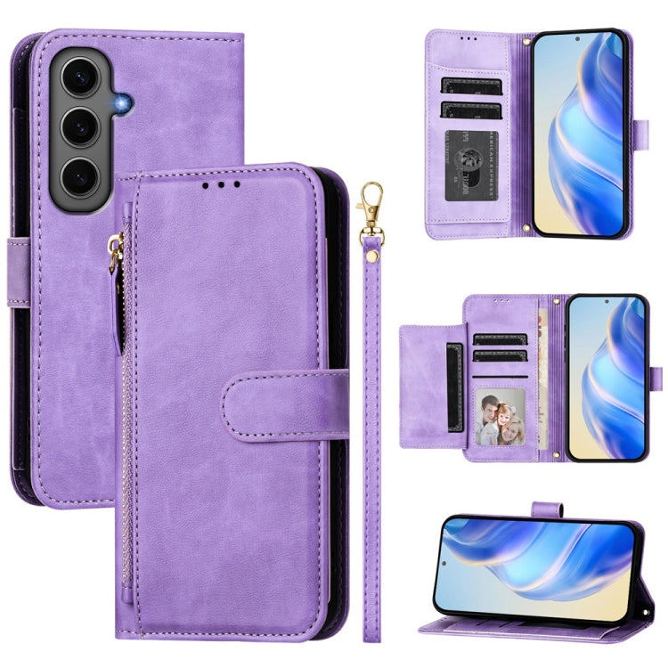 Custodia portafoglio in pelle con cerniera per Galaxy S25 Ultra 5