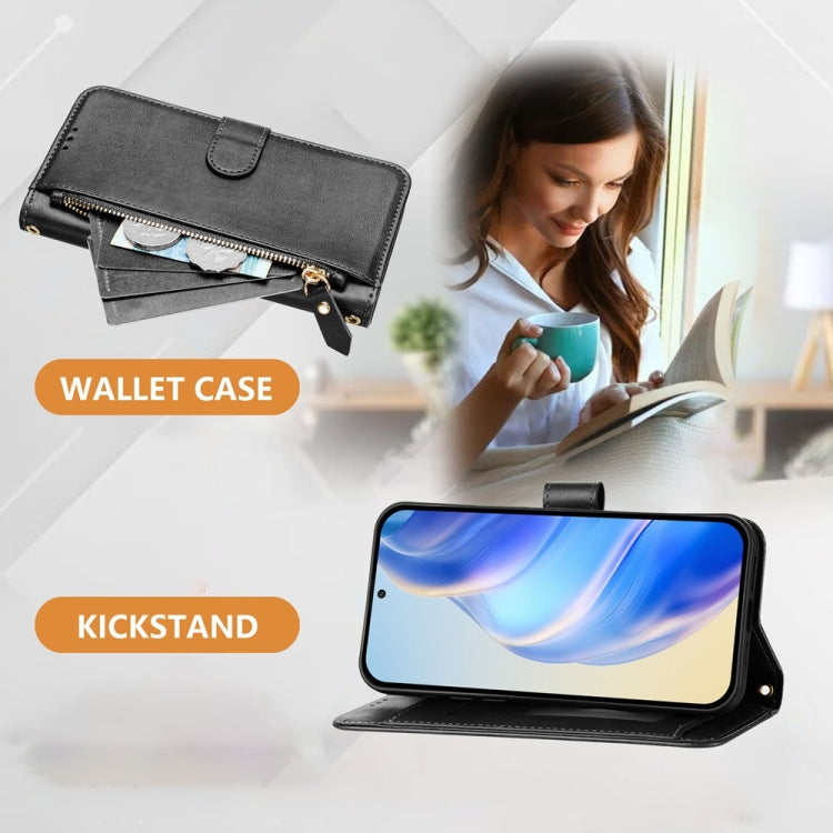 Custodia portafoglio in pelle con cerniera per Galaxy S25 Ultra 5