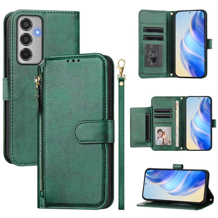 Custodia portafoglio in pelle con cerniera per Samsung Galaxy M56