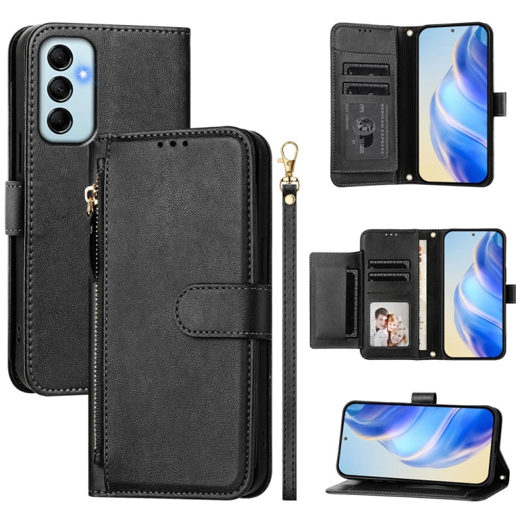 Custodia portafoglio in pelle con cerniera per Samsung Galaxy M14