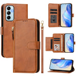 Custodia portafoglio in pelle con cerniera per Samsung Galaxy M14