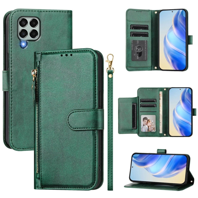 Custodia portafoglio in pelle con cerniera per Samsung Galaxy M14